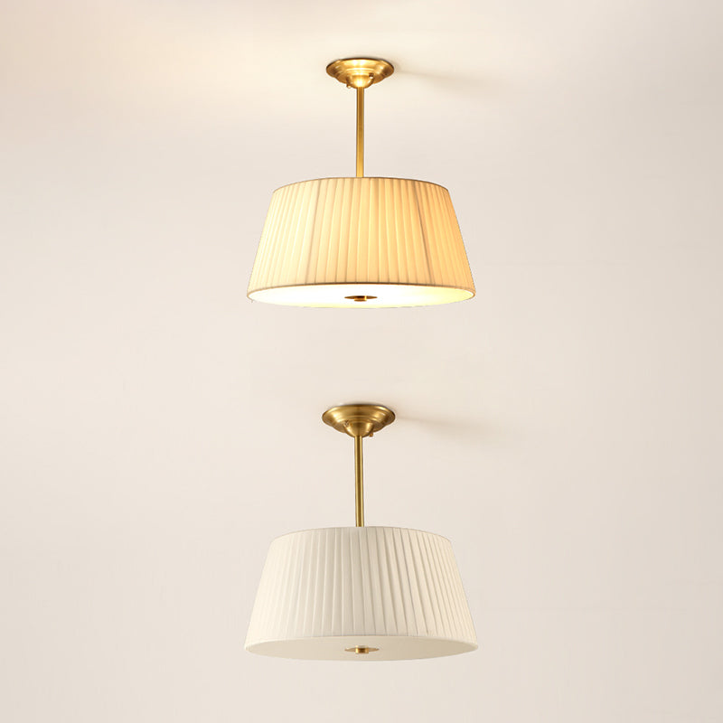Tapered Semi Flush Mount Light Fabric Traditional Flush Mount Ceiling Light Fixtures for Living Room