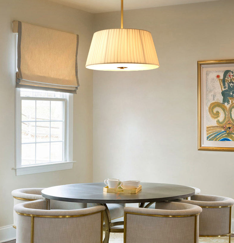 Tapered Semi Flush Mount Light Fabric Traditional Flush Mount Ceiling Light Fixtures for Living Room