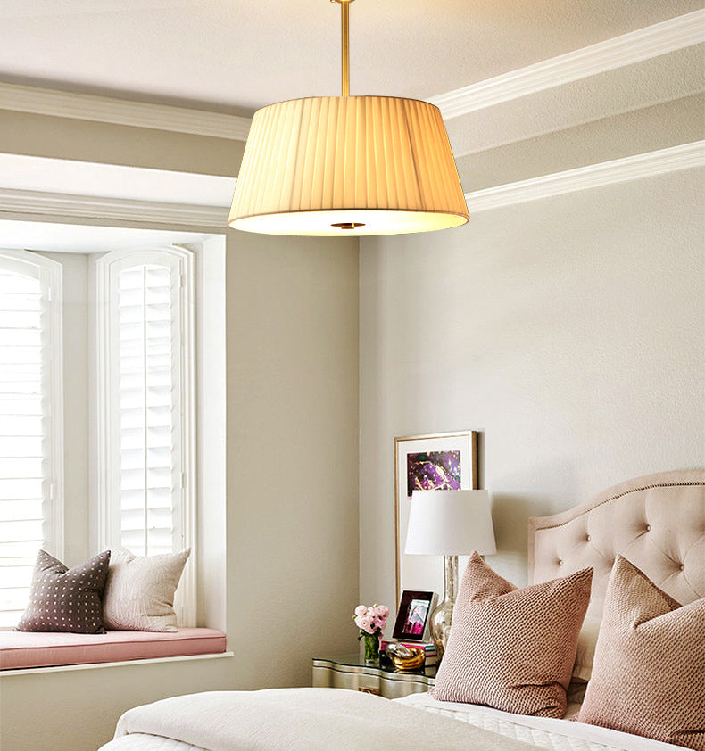 Tapered Semi Flush Mount Light Fabric Traditional Flush Mount Ceiling Light Fixtures for Living Room