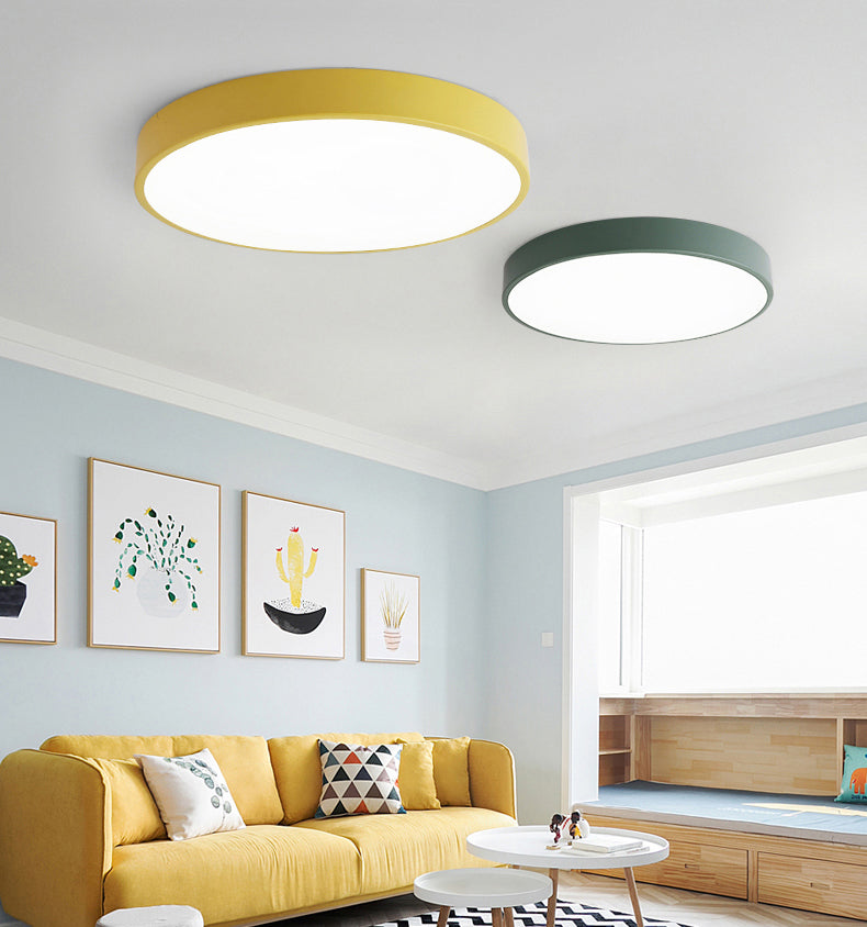 1-Light Round Flush Ceiling Light Fixture Modern Acrylic  Flush Light