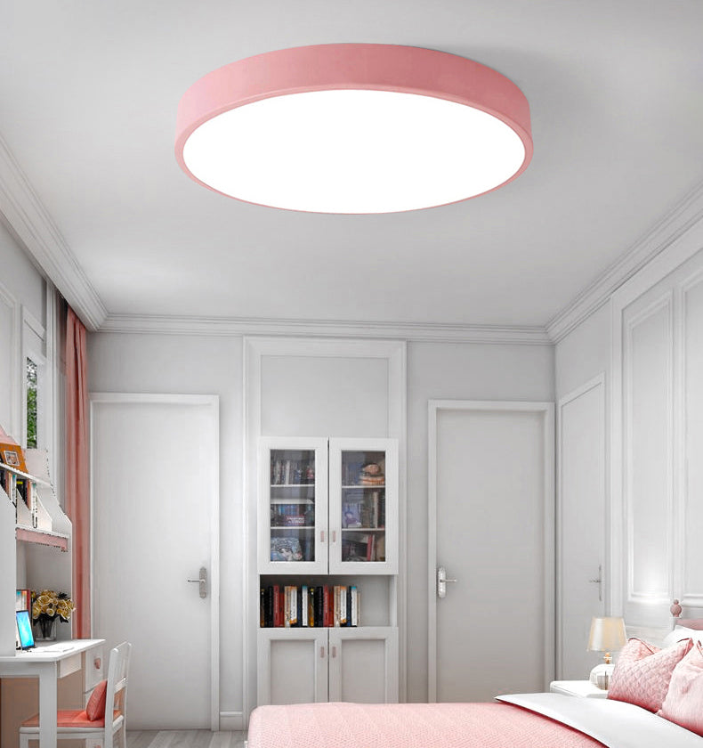 1-Light Round Flush Ceiling Light Fixture Modern Acrylic  Flush Light