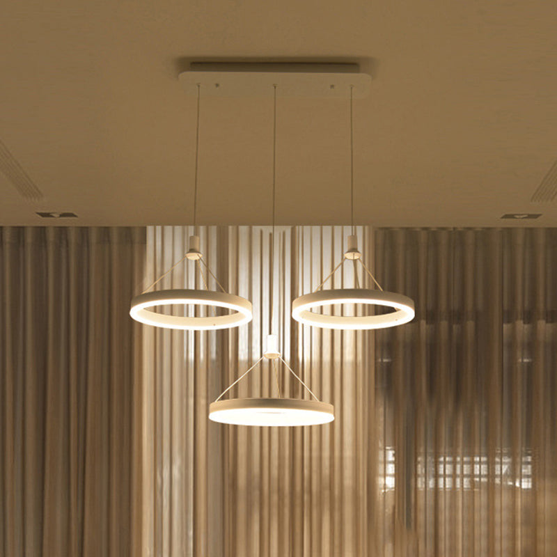 Lampada a sospensione del soffitto della sala da pranzo circolare Acrilico LED minimalista LED LADO CON REGOLABILE ALTENZA