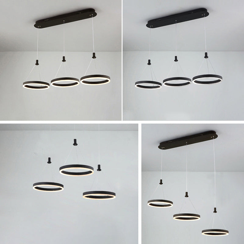Lampada a sospensione del soffitto della sala da pranzo circolare Acrilico LED minimalista LED LADO CON REGOLABILE ALTENZA