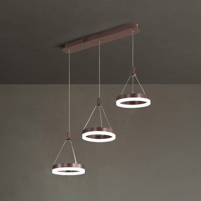 Loop-förmige Acryl 3-Licht-Anhänger Minimalismus LED Hängende Beleuchtung für Esszimmer