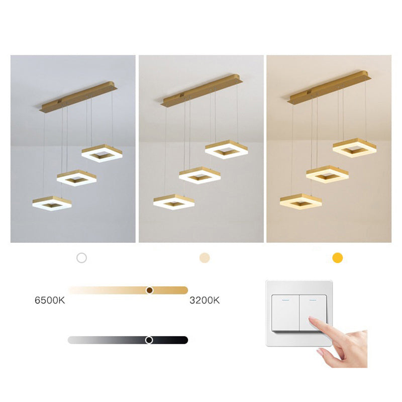 Loop-förmige Acryl 3-Licht-Anhänger Minimalismus LED Hängende Beleuchtung für Esszimmer