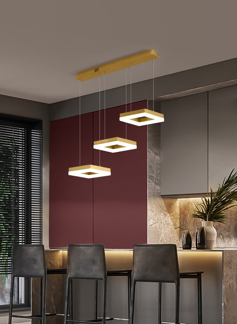 Loop-förmige Acryl 3-Licht-Anhänger Minimalismus LED Hängende Beleuchtung für Esszimmer