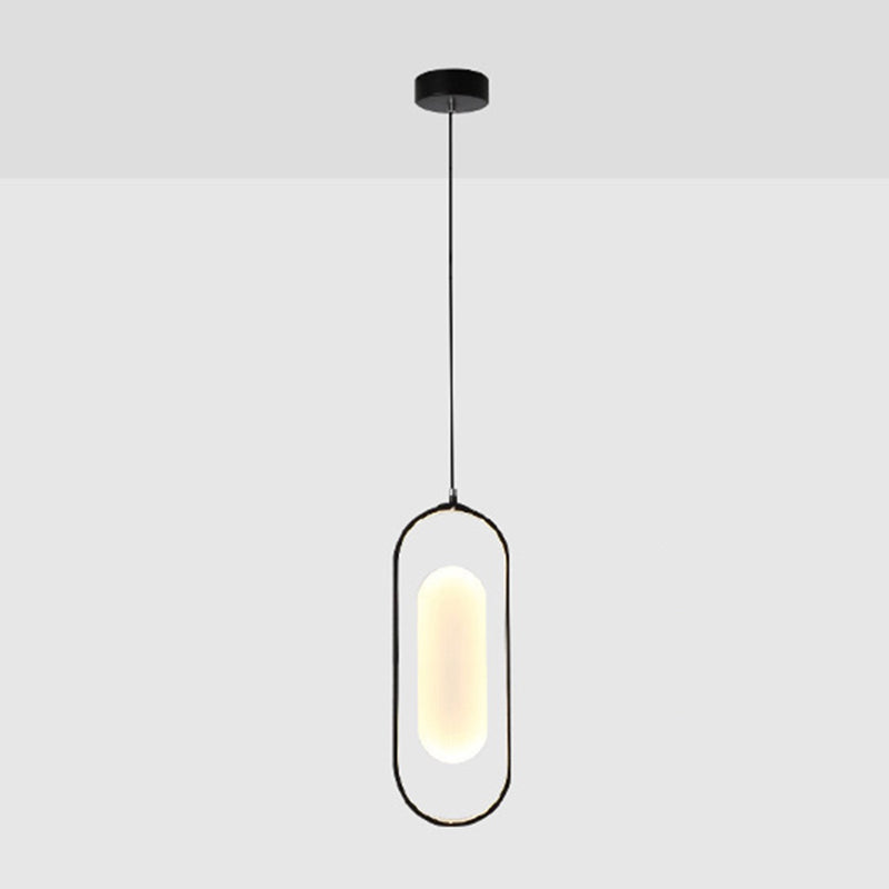 Eenvoud langwerpig slinger licht acryl -bed met bedhanger lamp armatuur in zwart