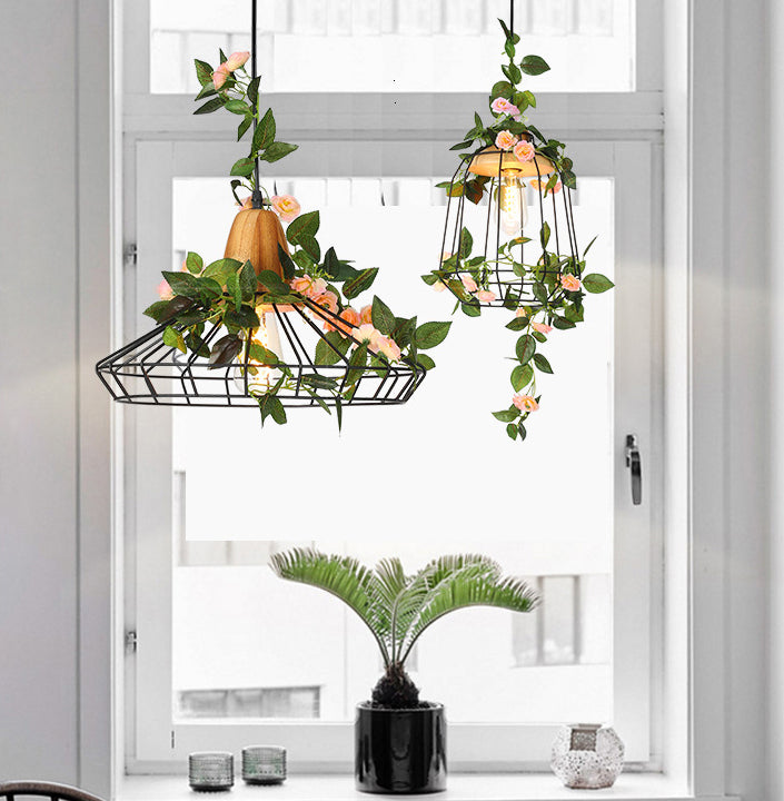 Shaded Hanging Pendant Light Loft Style Metal Pendant Lighting Fixture for Restaurant