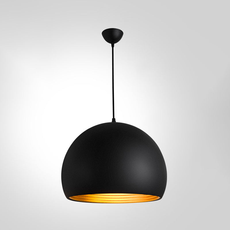 Black and Gold Inner Geometric Pendant Industrial Retro Metal 1-Light Bistro Hanging Light