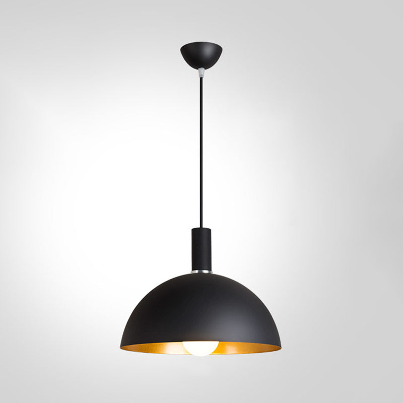 Black and Gold Inner Geometric Pendant Industrial Retro Metal 1-Light Bistro Hanging Light