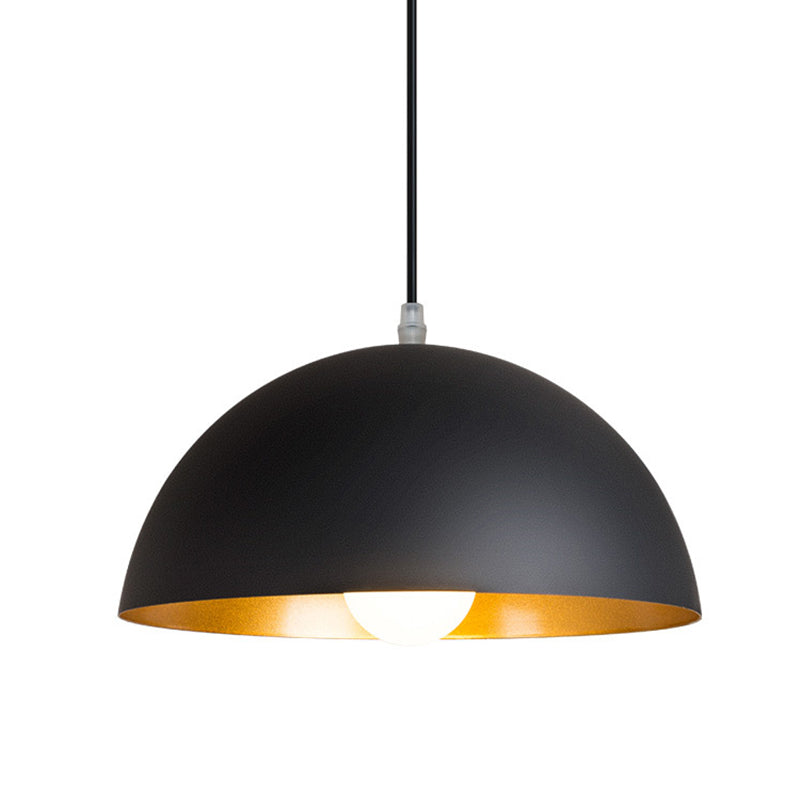 Black and Gold Inner Geometric Pendant Industrial Retro Metal 1-Light Bistro Hanging Light