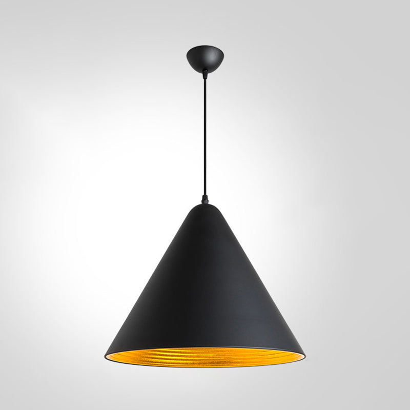 Black and Gold Inner Geometric Pendant Industrial Retro Metal 1-Light Bistro Hanging Light