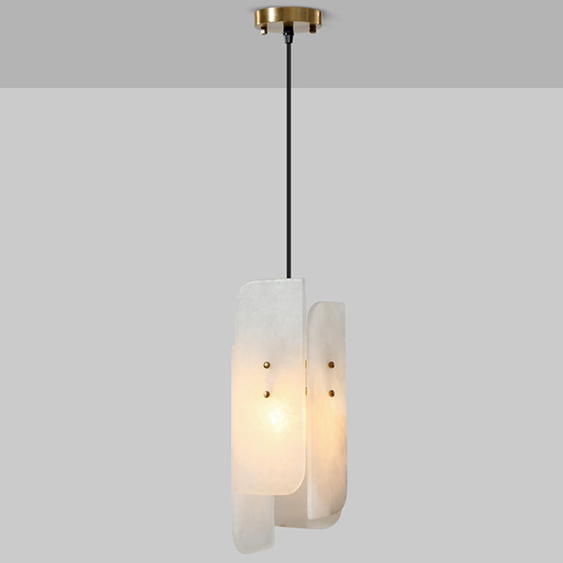 Accesorio de lámpara colgante rectangular simplicidad de suspensión blanca de una sola bombilla