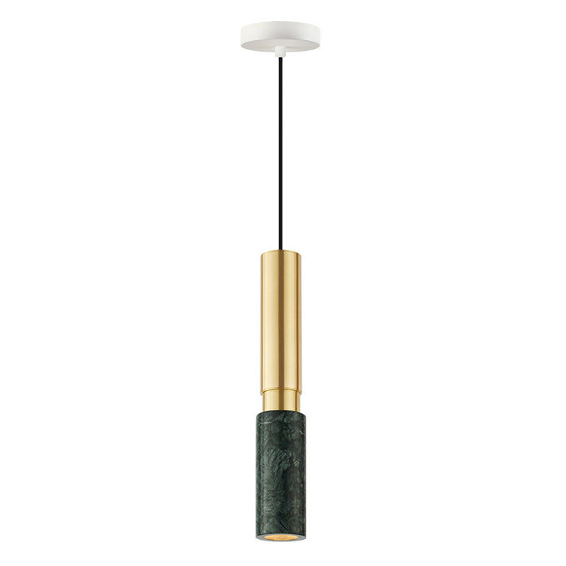 Tubular Stone Pendant Light Fixture Postmodern 1 Bulb Hanging Lamp for Bedroom