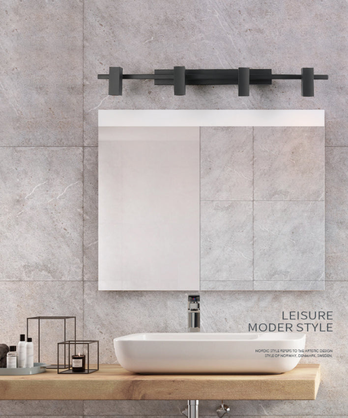 Frosted Black Angle Adjustable Vanity Light Nordic Style Minimalism Aluminum Make-up Mirror Lamp for Bathroom Vanity