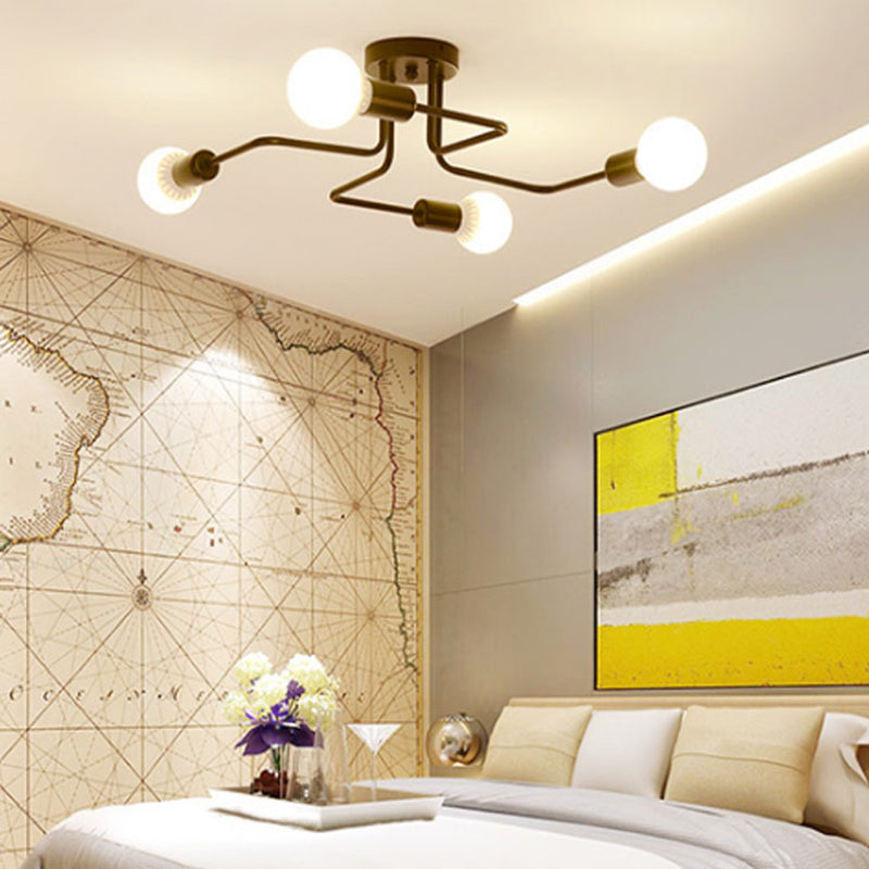 Montura de Enredo Negro de Enredo Semivaciado de Luz Minimalista Industrial Minimalista