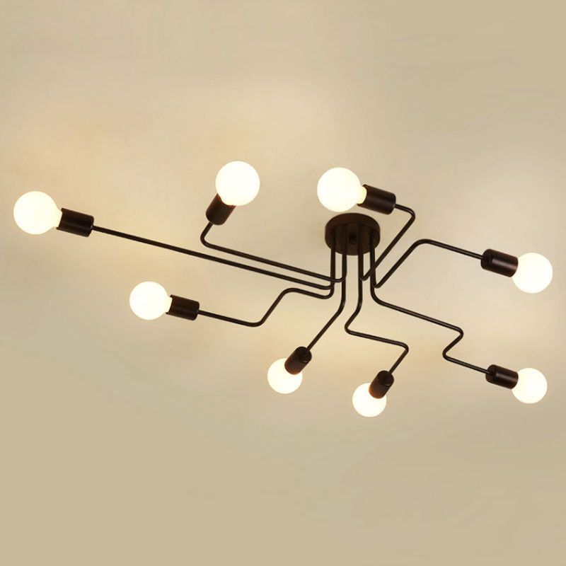 Montura de Enredo Negro de Enredo Semivaciado de Luz Minimalista Industrial Minimalista