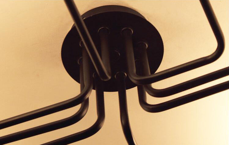 Montura de Enredo Negro de Enredo Semivaciado de Luz Minimalista Industrial Minimalista