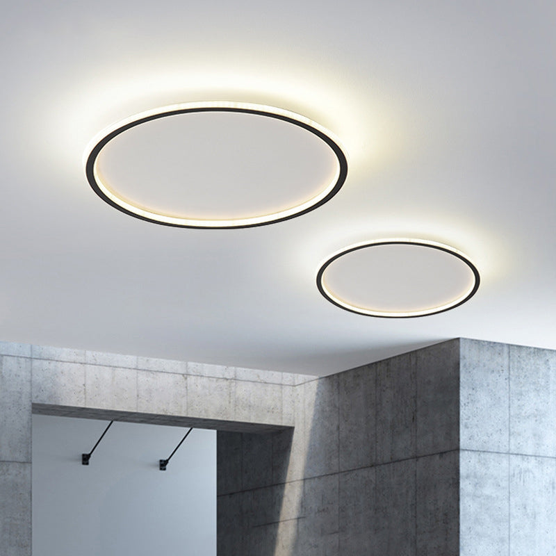 Circular Shape Prismatic Metal Ceiling Lighting Modern Minimalist Style LED Living Room Flush Lamp