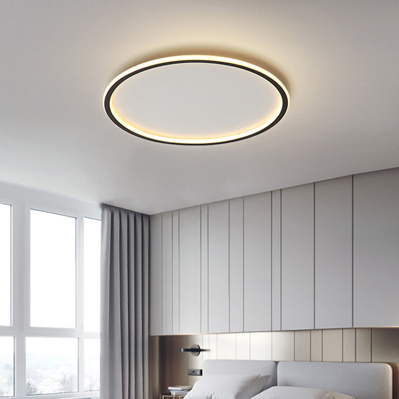Circular Shape Prismatic Metal Ceiling Lighting Modern Minimalist Style LED Living Room Flush Lamp