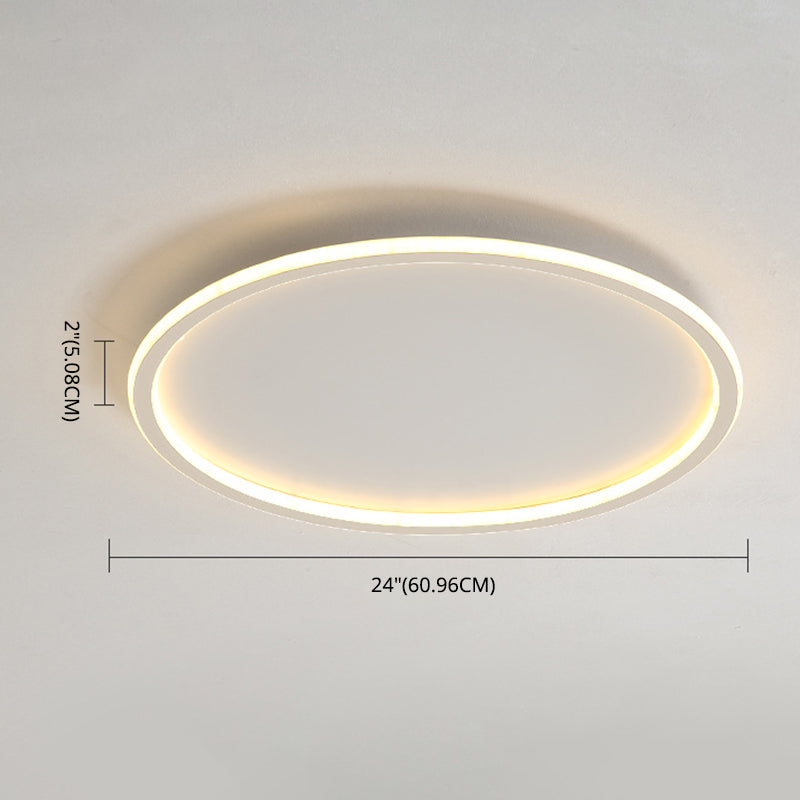 Circular Shape Prismatic Metal Ceiling Lighting Modern Minimalist Style LED Living Room Flush Lamp