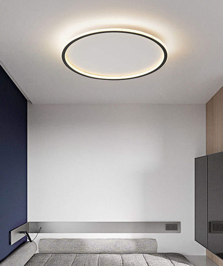 Circular Shape Prismatic Metal Ceiling Lighting Modern Minimalist Style LED Living Room Flush Lamp