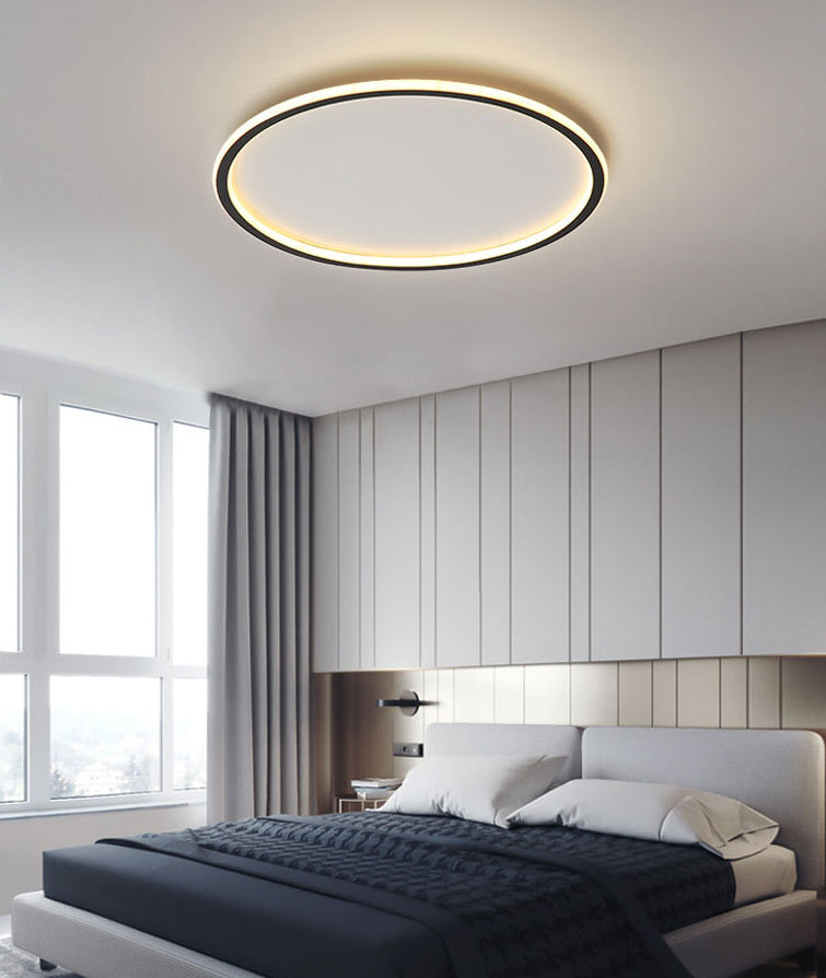 Circular Shape Prismatic Metal Ceiling Lighting Modern Minimalist Style LED Living Room Flush Lamp