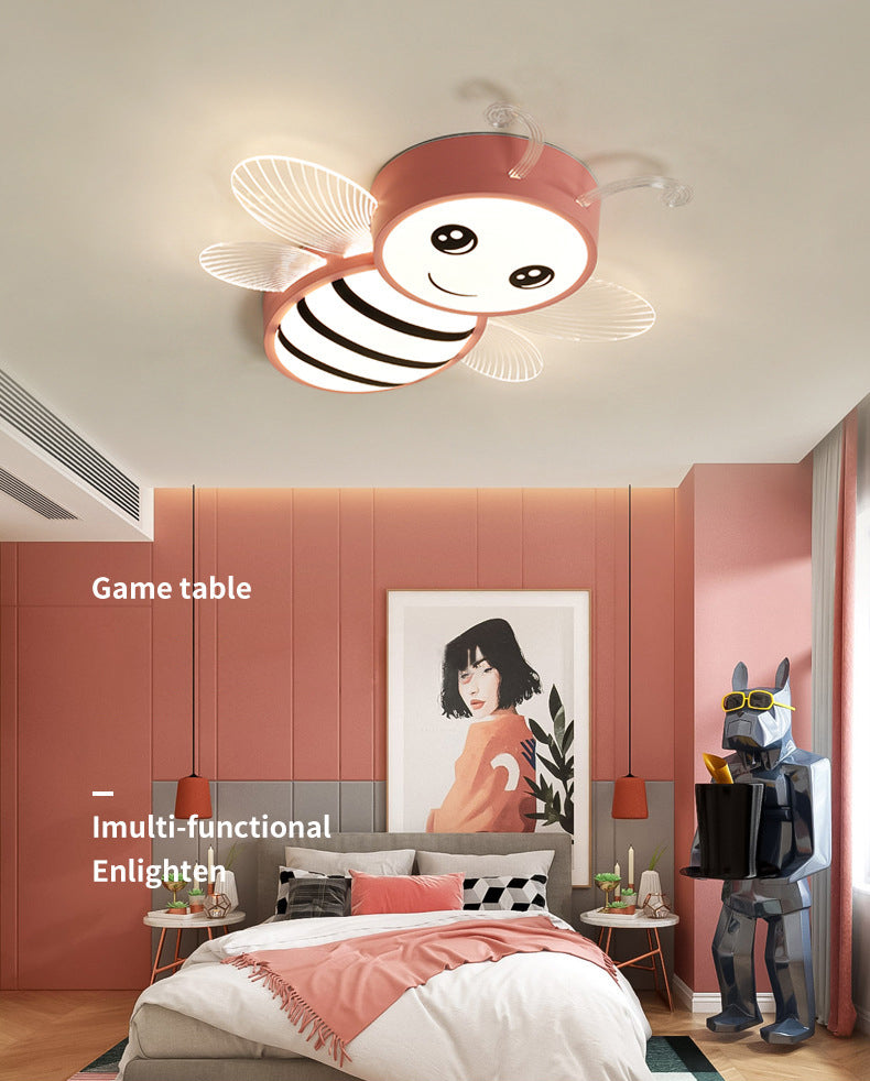 Bee-shaped  Flush Mount Light Fixtures Kids Acrylic Flushmount