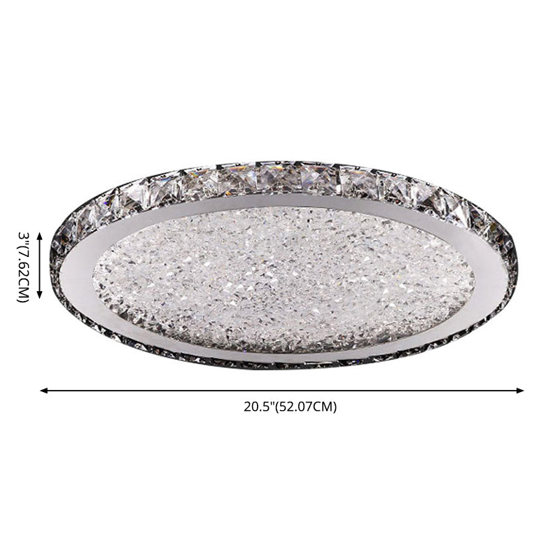 Modern Minimalist Crystal Flush Mount Ceiling Lamp Round Shape LED Flush Mount Lighting for Bedroom
