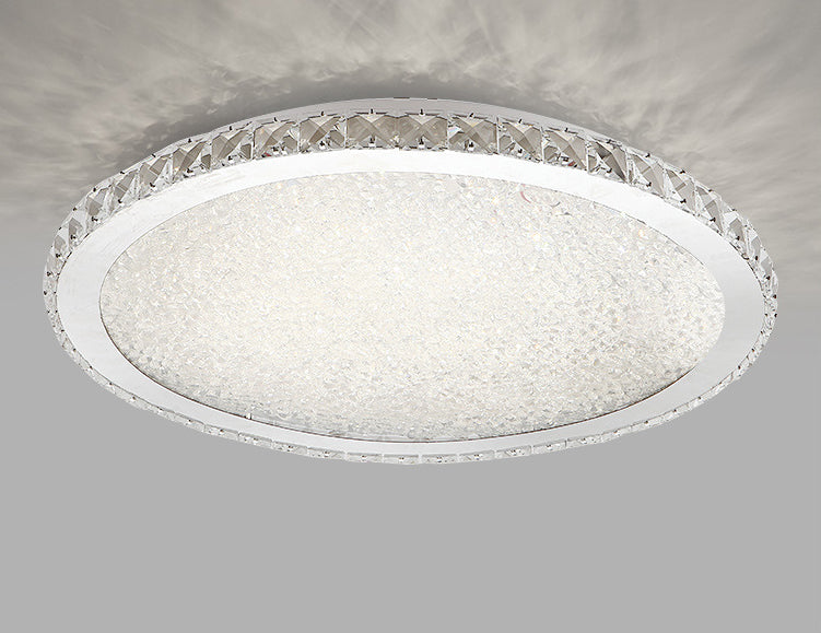 Modern Minimalist Crystal Flush Mount Ceiling Lamp Round Shape LED Flush Mount Lighting for Bedroom