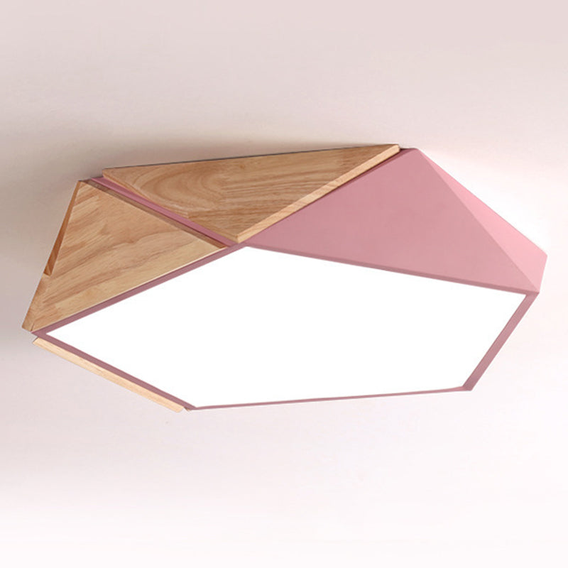 Geometrical Flush Mount Light Fixtures Modern Wood Flush Light