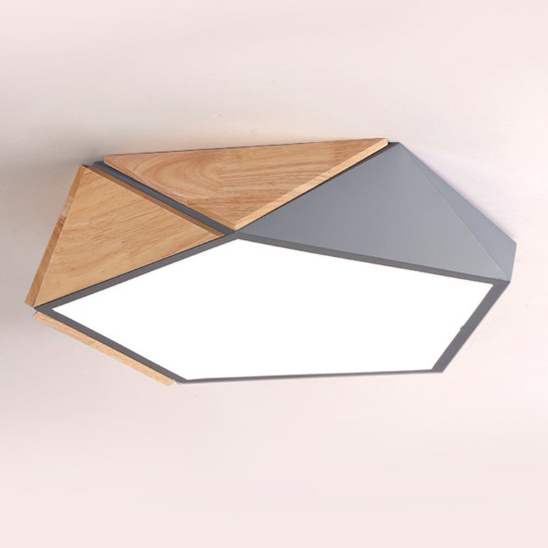 Geometrical Flush Mount Light Fixtures Modern Wood Flush Light