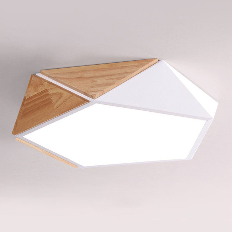Geometrical Flush Mount Light Fixtures Modern Wood Flush Light