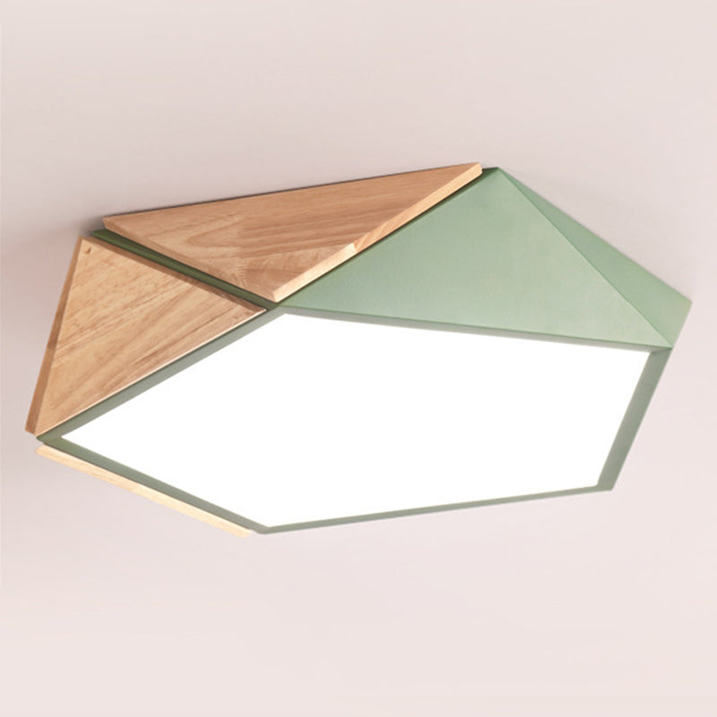 Geometrical Flush Mount Light Fixtures Modern Wood Flush Light