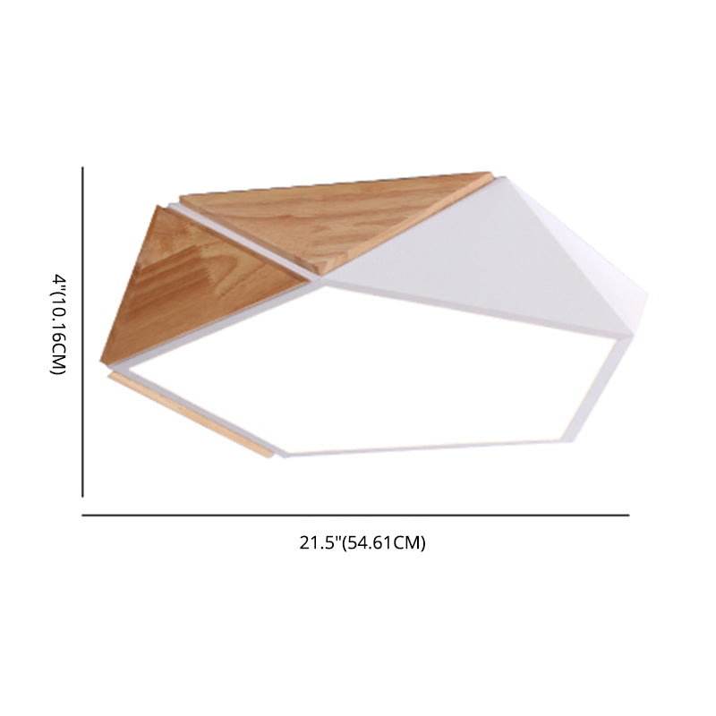 Geometrical Flush Mount Light Fixtures Modern Wood Flush Light