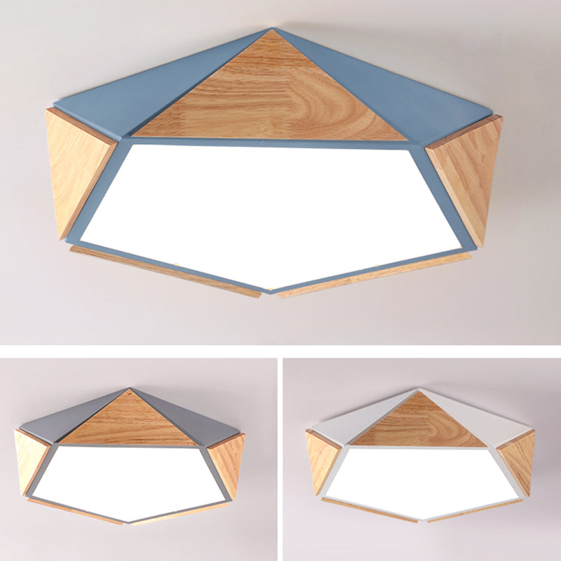 Geometrical Flush Mount Light Fixtures Modern Wood Flush Light