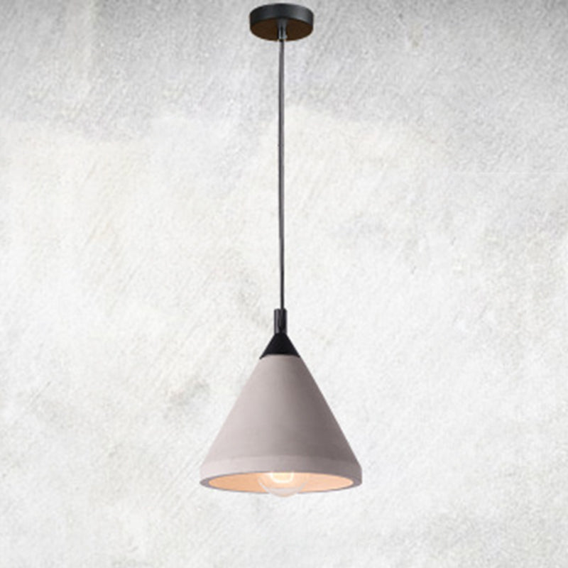 Grauer Kegelzement hängend leichter Vintage-Stil kreativer 1-Licht-Anhänger für Cafe Shop Restaurant