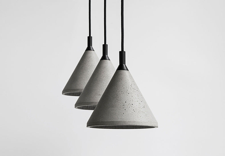 Cone gris ciment hanging léger style vintage Creative 1-Light Pendentif pour le restaurant du café