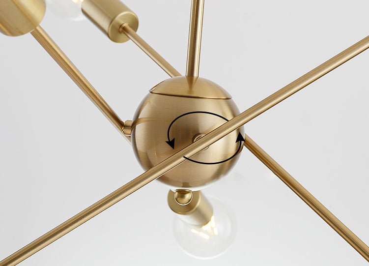 Accesorio colgado de techo accesorio de iluminación de lámpara de metal para remolino en latón en latón