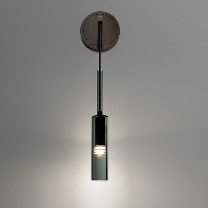 Tubular Wall SCONCE Licht Moderne stijl Zwart glas