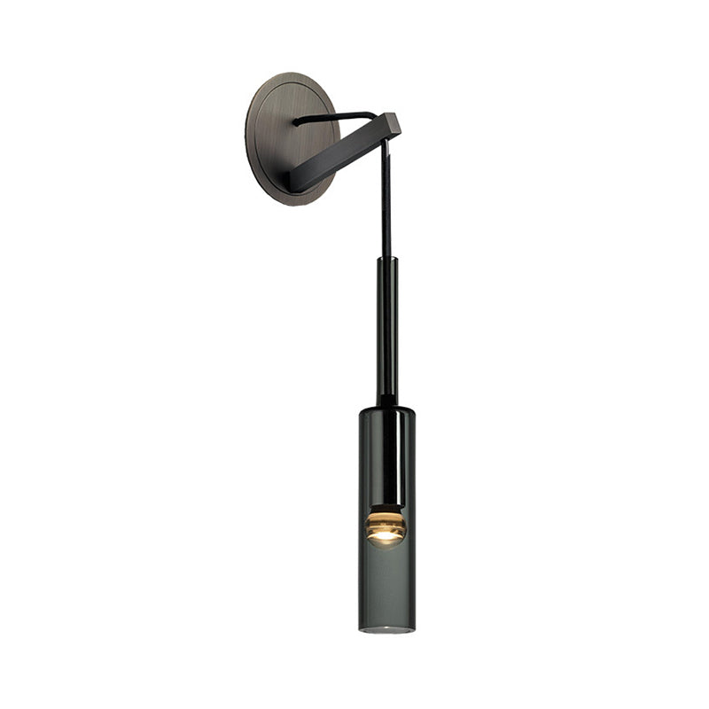 Tubular Wall SCONCE Licht Moderne stijl Zwart glas