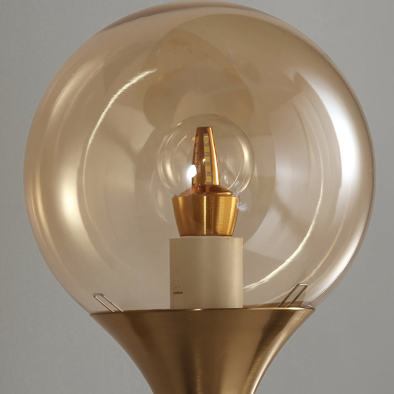 Amber Bare Ball Wall Sconce Retro Style Single Closed Glass Wall Mounted Light Fixture