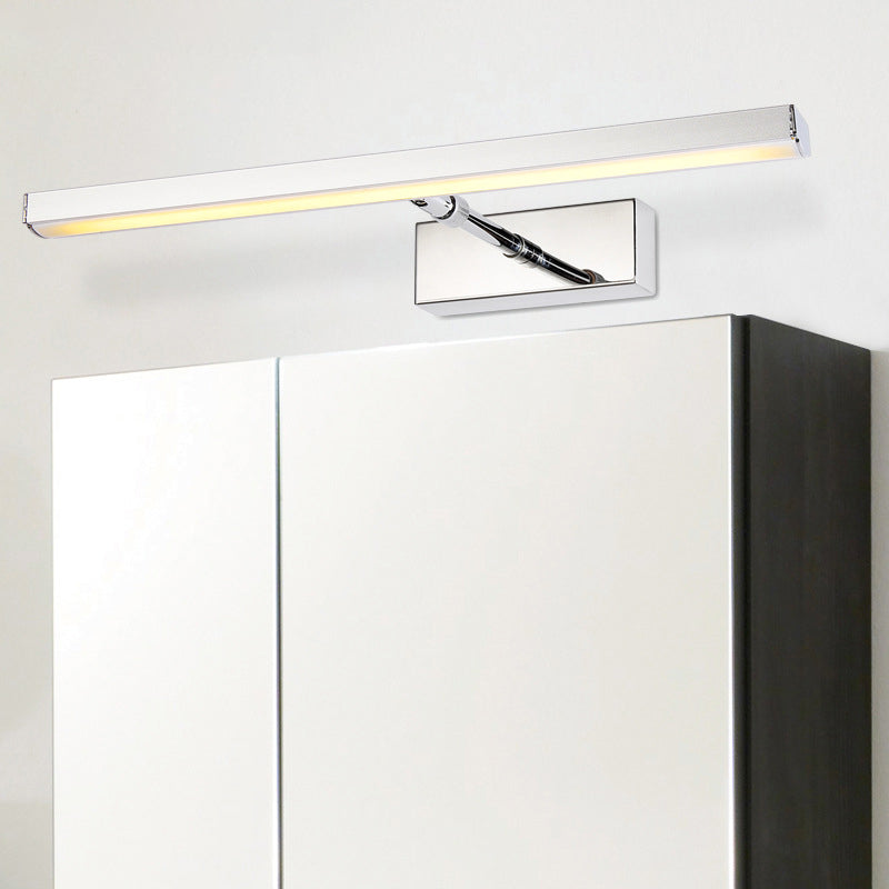 Moderner einfacher Stahl Waschtisch Licht linearer Spannungs -LED -Acryl -Waschtisch mit Schwenklampenkopf für Badezimmer