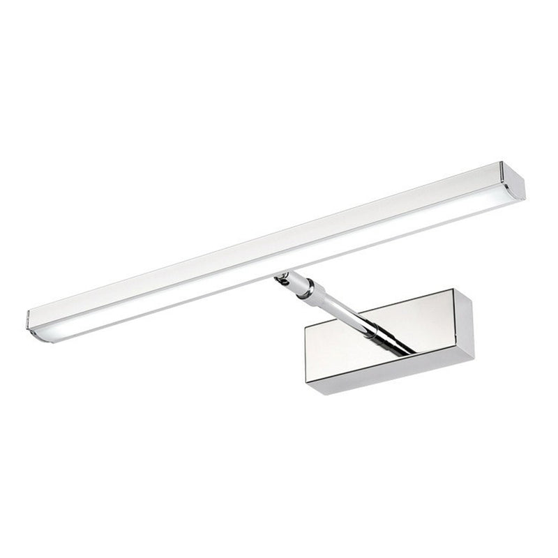 Moderno semplice acciaio in acciaio leggero lineare lineare a led a led acrilico luce vanità con lampada girevole testa per il bagno
