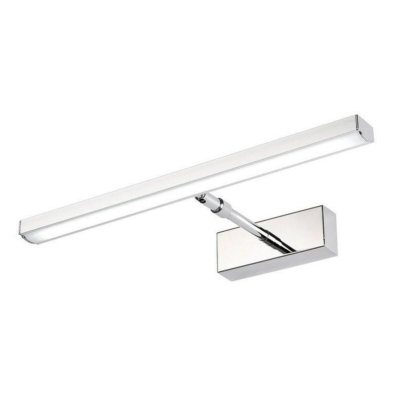 Modern Simple Steel Vanity Light  Linear Sliver LED Acrylic Vanity Light with Swivel Lamp Head for Bathroom