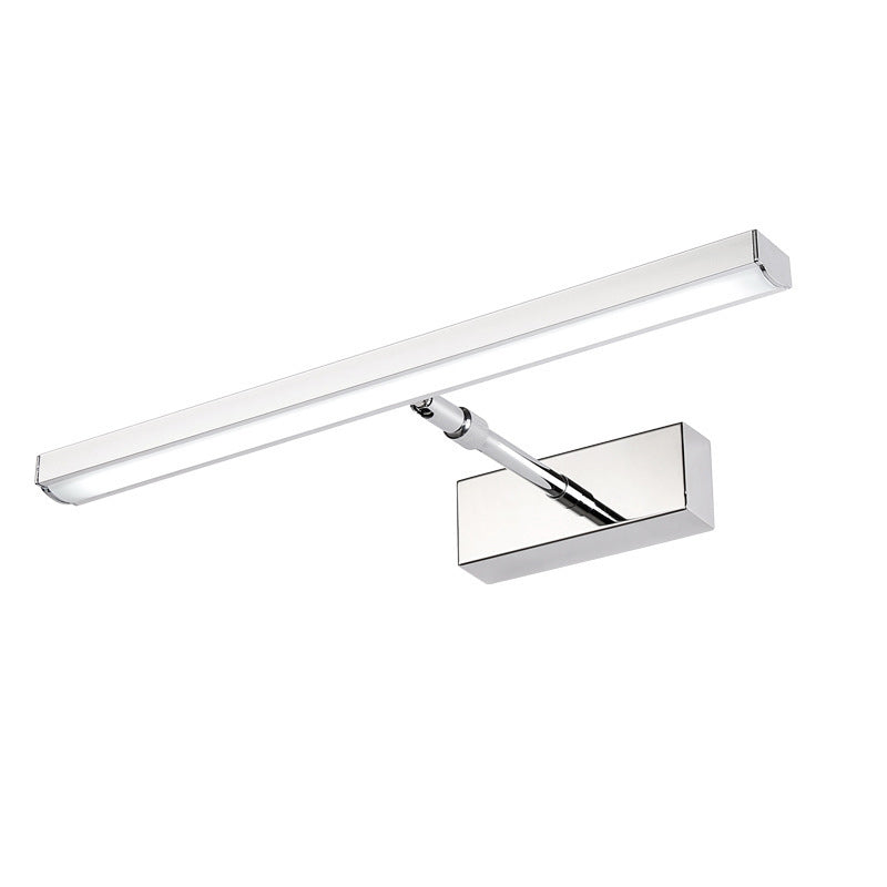 Modern Simple Steel Vanity Light  Linear Sliver LED Acrylic Vanity Light with Swivel Lamp Head for Bathroom
