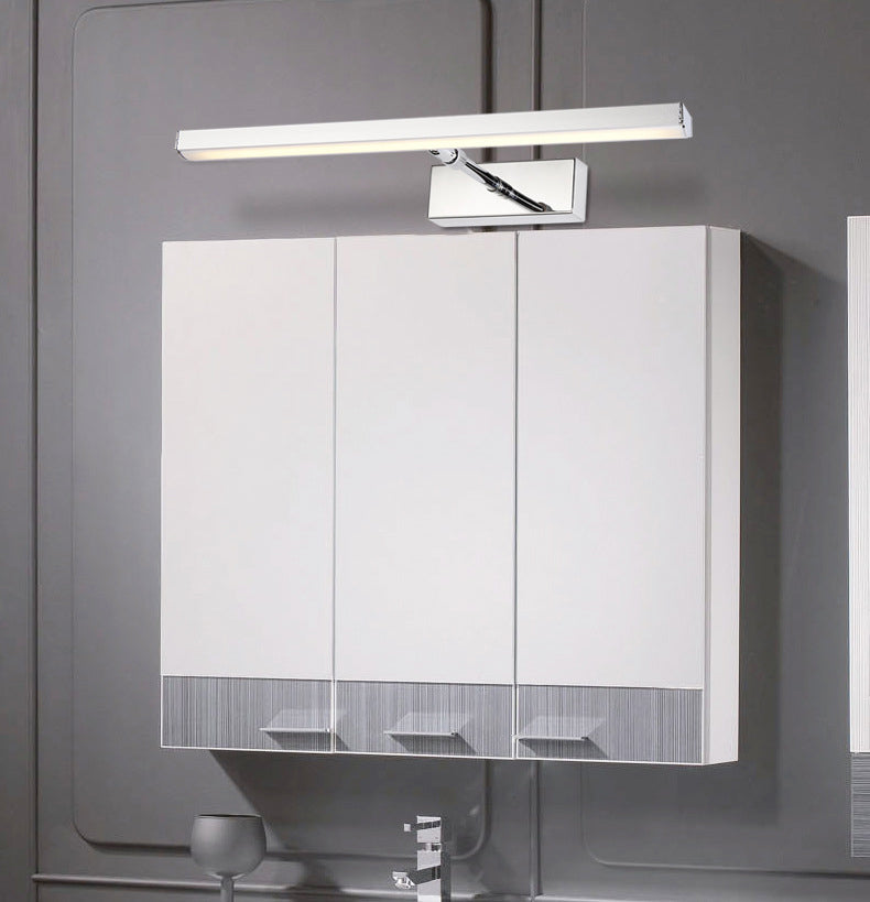 Modern Simple Steel Vanity Light  Linear Sliver LED Acrylic Vanity Light with Swivel Lamp Head for Bathroom