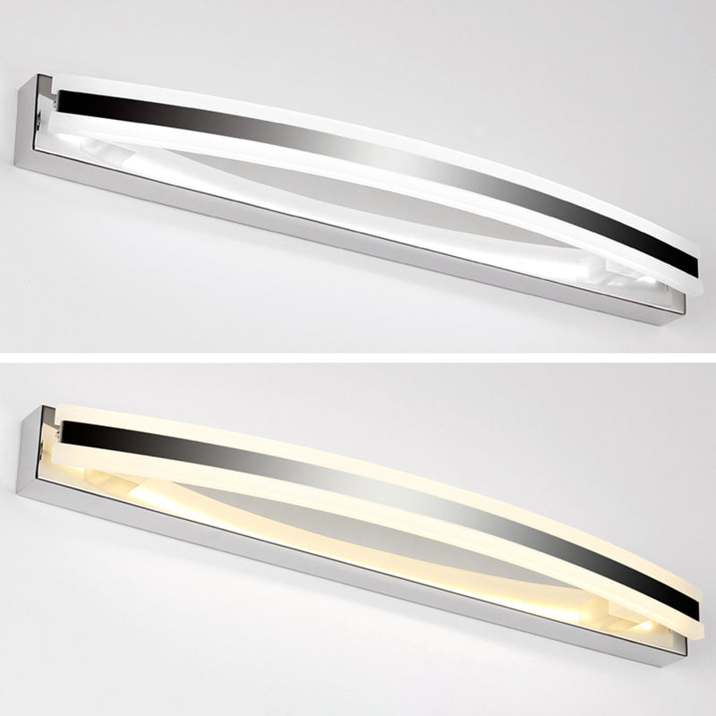 Mobile moderno mobile a specchio da bagno luci da bagno in acciaio tonalità lineare a led vanità ambientale illuminazione