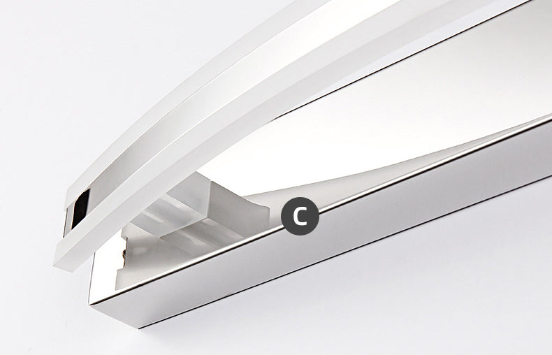 Mobile moderno mobile a specchio da bagno luci da bagno in acciaio tonalità lineare a led vanità ambientale illuminazione