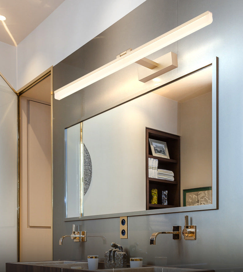Modern Simple Mirror Cabinet Bathroom Wall Lights Metal Linear LED with Swivel Lamp Head Ambient Vanity Light